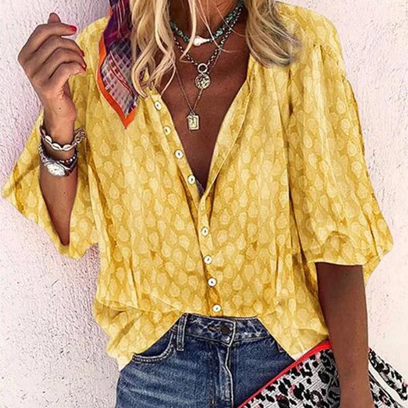 Billie Women's Summer Blouse – Lightweight Breathable Casual Chic Top
