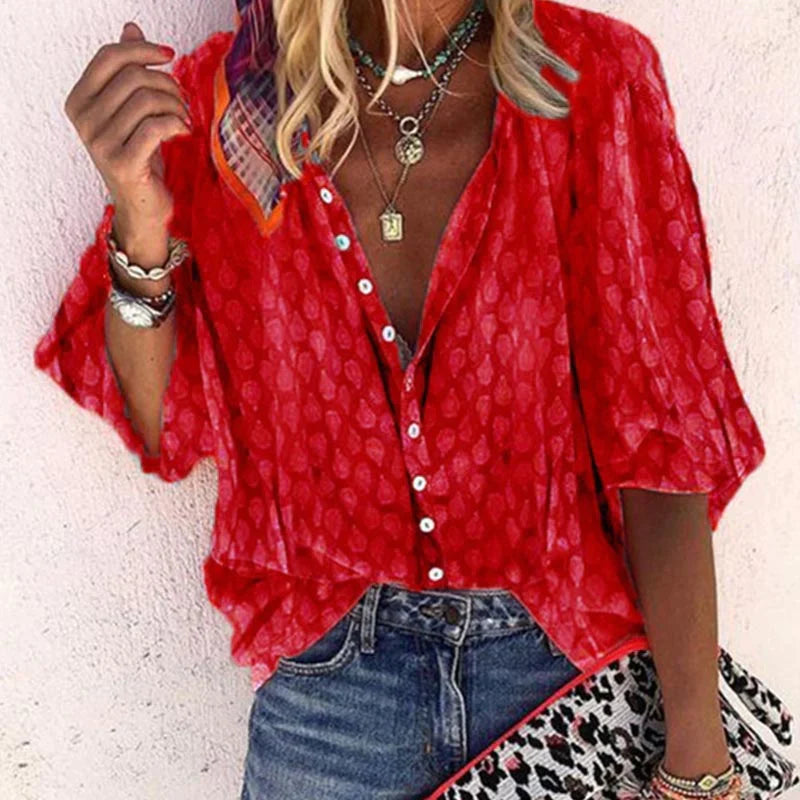 Billie Women's Summer Blouse – Lightweight Breathable Casual Chic Top