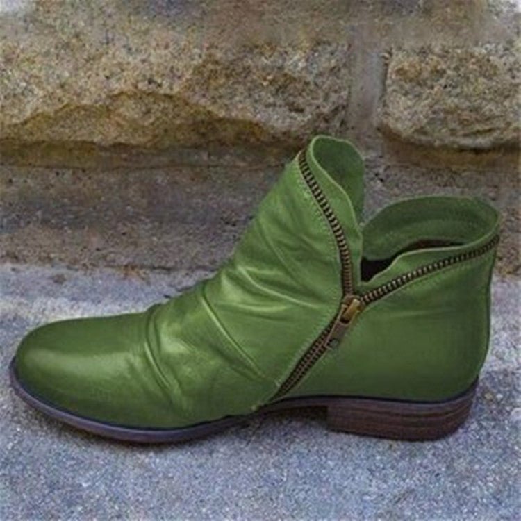 Valentina Women's Leather Boots – Genuine Leather Side Zip Elegant Everyday Boots