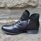 Valentina Women's Leather Boots – Genuine Leather Side Zip Elegant Everyday Boots