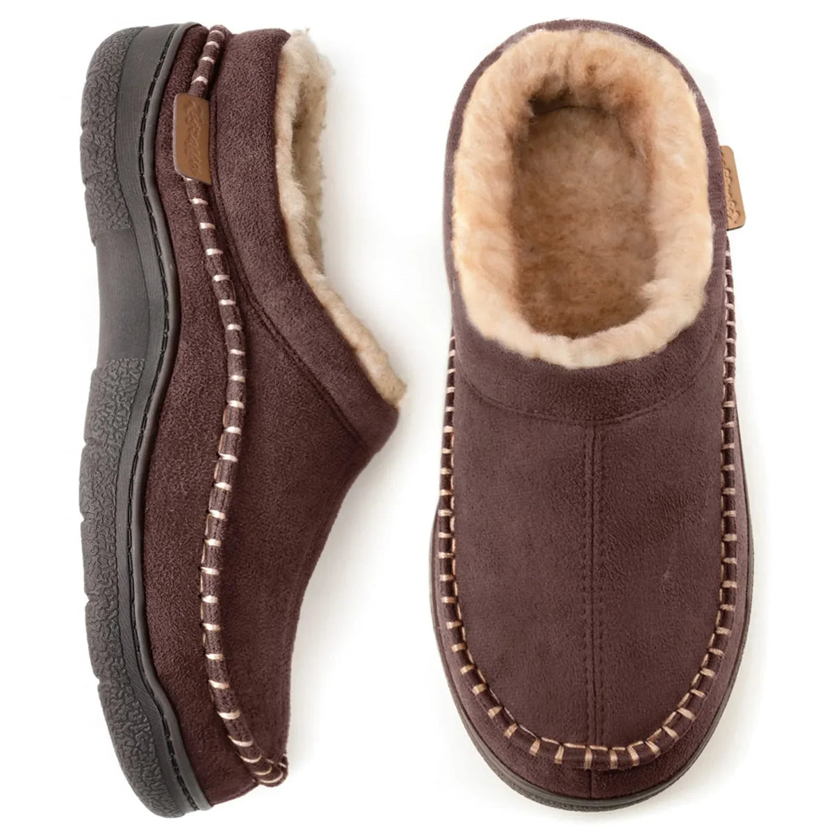 Virgel Men's Slippers – Warm Lined Non-Slip House Shoes with Ankle Coverage