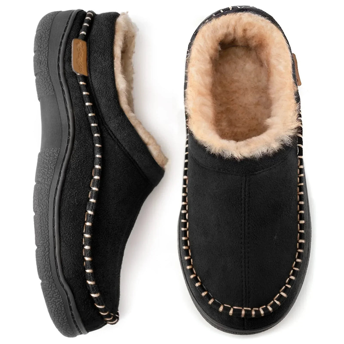 Virgel Men's Slippers – Warm Lined Non-Slip House Shoes with Ankle Coverage