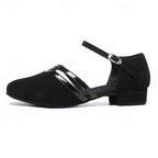 Zeline Women's Dance Shoes – Latin Ballroom Suede Sole Adjustable Heels