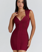 Delaney Women's Bandage Mini Dress – Sleeveless Slim-Fit Party Dress