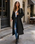 Brielle Women’s Long Trench Coat – Elegant Tailored Fit Lightweight Mid-Season Jacket