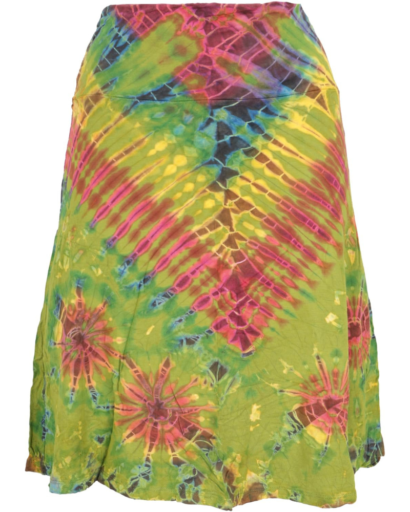 Ivy Women’s 2-in-1 Tie Dye Skirt – Viscose A-Line Midi Skirt Top