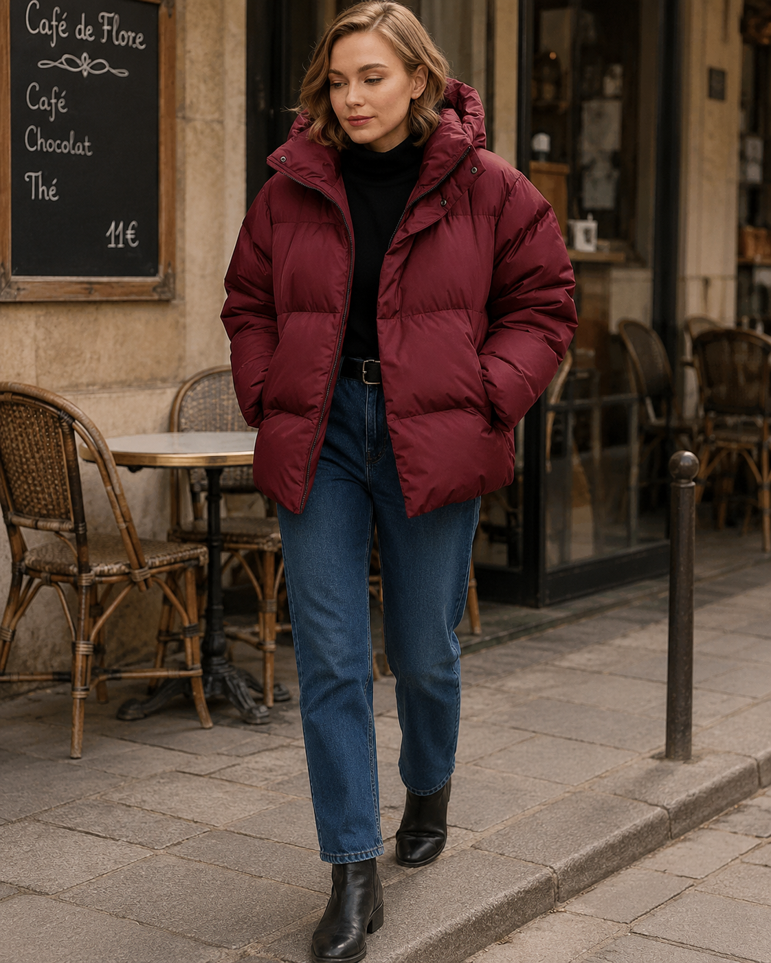 Delaney Women’s Oversized Puffer Jacket – Water-Resistant Hooded Winter Coat