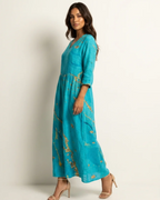 Willow Women's Floral Maxi Dress – V-Neck Flowy Summer Dress with Pockets