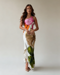 Camille Women's One-Shoulder Maxi Dress – Artistic Floral Print for Formal Events