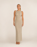 Genevieve Women's Satin Maxi Dress – Open Back Side Cutout Evening Gown