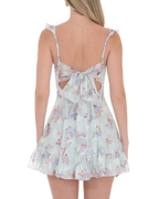 Isla Women's Mini Dress – Sweetheart Neckline, Tie Cutout & Cami Straps