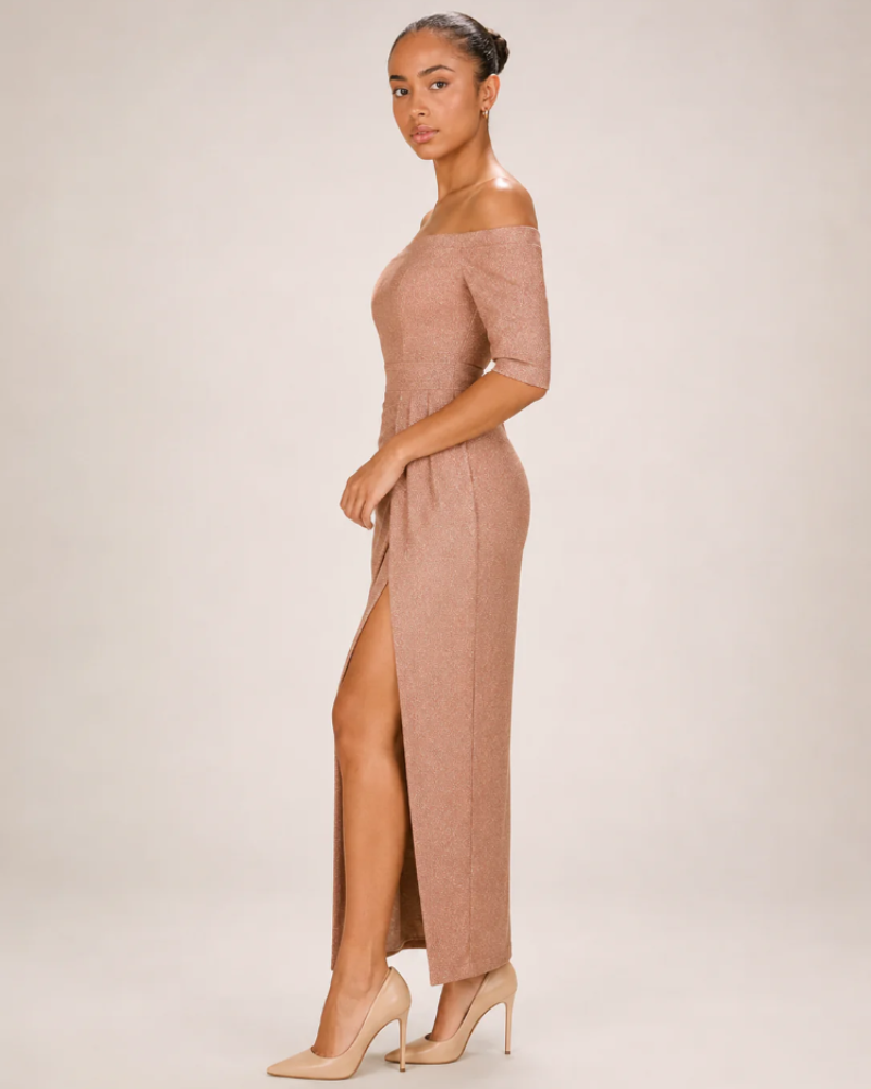 Rebecca Women's Strapless Midi Dress – High Slit Formal Bodycon Design