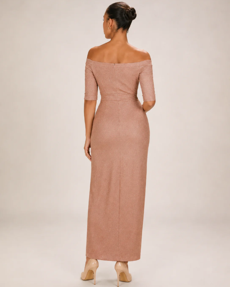 Rebecca Women's Strapless Midi Dress – High Slit Formal Bodycon Design