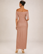 Rebecca Women's Strapless Midi Dress – High Slit Formal Bodycon Design