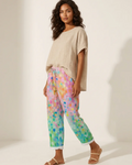Bianca Women's Wide-Leg Pants – Colorful Print, Elastic Waist & Pockets