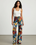 Phoebe Women's Wide-Leg Jeans – Artistic Print Statement Denim with Comfortable Waist