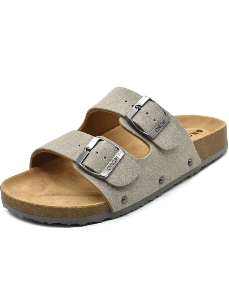 Eliza Women’s Slide Sandals – Adjustable Buckle Cork Footbed with Arch Support