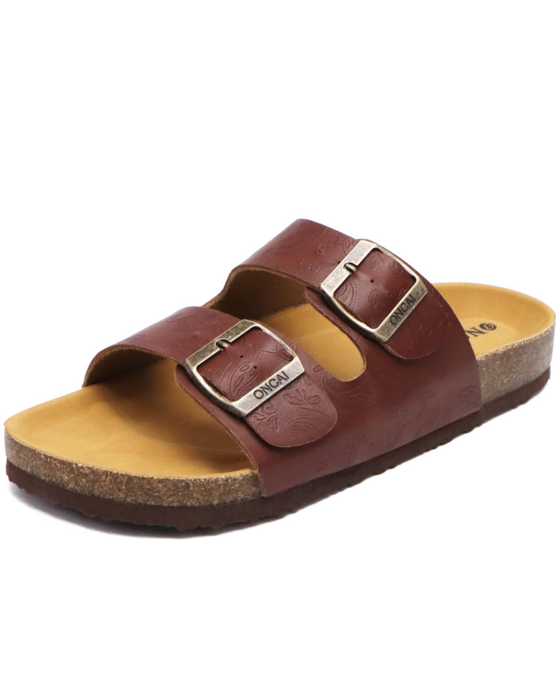 Eliza Women’s Slide Sandals – Adjustable Buckle Cork Footbed with Arch Support