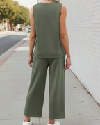 Aurora Women’s Two-Piece Set – V-Neck Summer Travel Matching Outfit