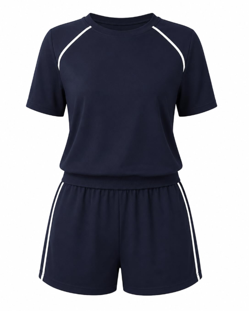 Sabrina Women’s 2-Piece Set – Round Neck Short Sleeve Travel Outfit with Pockets