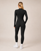 Lauren Women's Seamless Workout Jumpsuit – Long Sleeves with Front Zipper