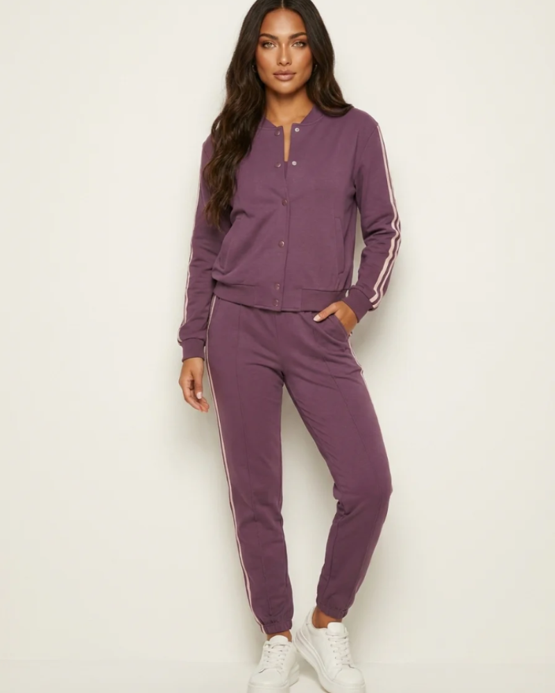 Zoe Women's 3-Piece Lounge Set – Sleeveless Top, Jacket & Elastic Waist Pants