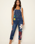 Rosie Women's Floral Overall Jumpsuit – Loose Fit Summer Romper with Pockets