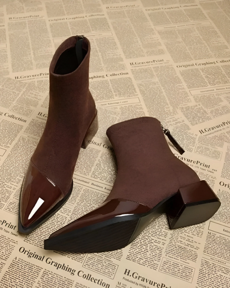 Gabrielle Women’s Ankle Boots – Block Heel Bottines with Non-Slip Sole