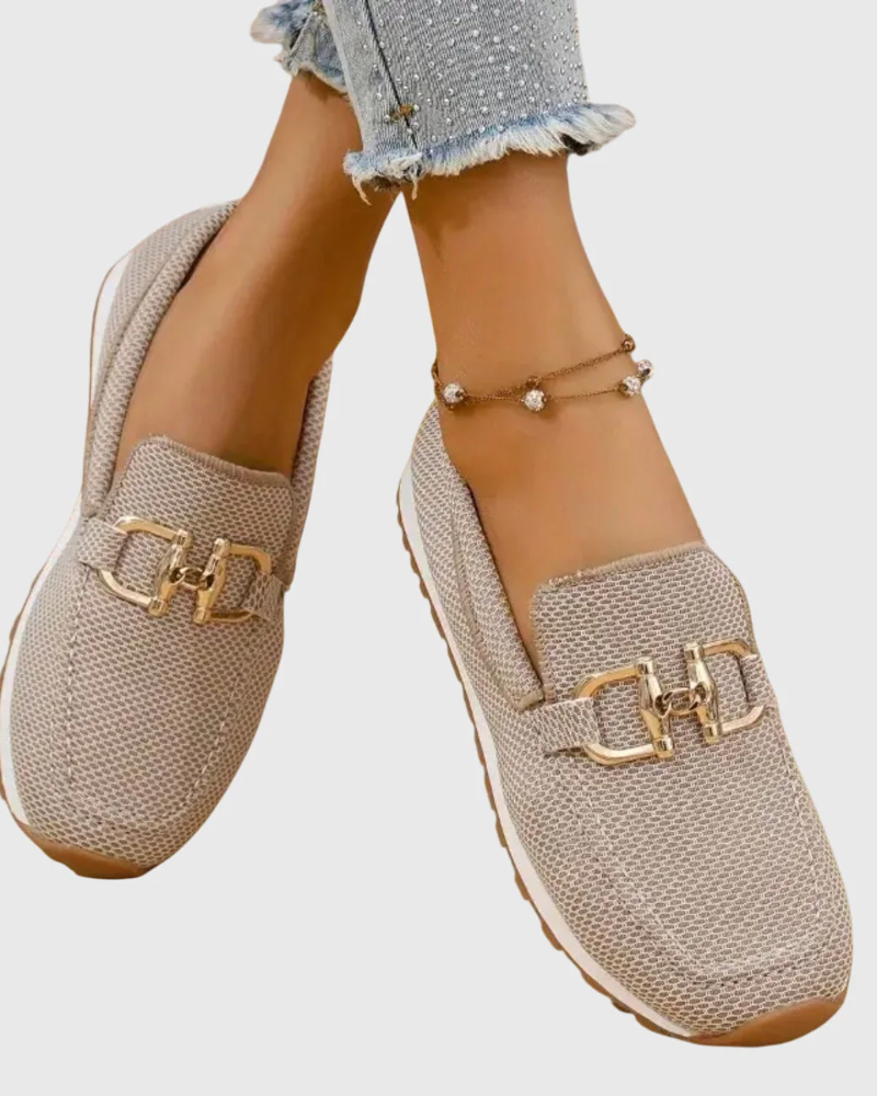 Brooke Women's Mesh Loafers – Lightweight Slip-On Shoes with Horsebit Detail