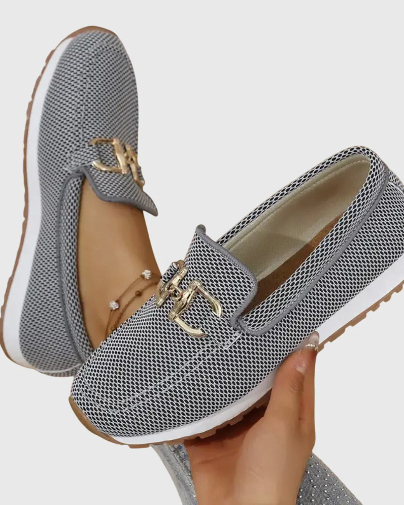 Brooke Women's Mesh Loafers – Lightweight Slip-On Shoes with Horsebit Detail