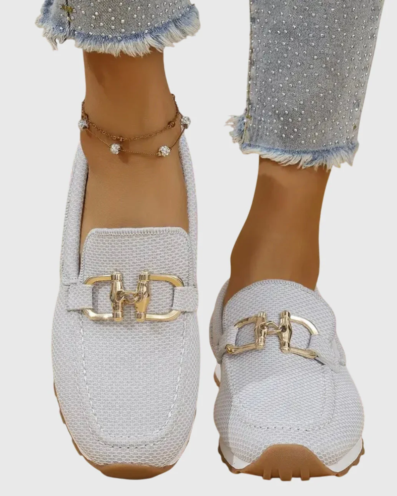 Brooke Women's Mesh Loafers – Lightweight Slip-On Shoes with Horsebit Detail