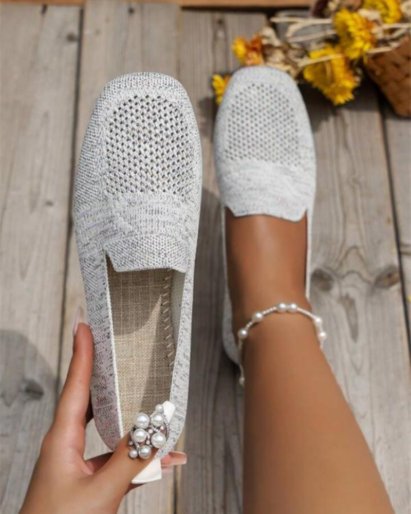 Jasmine Women's Mesh Slip-On Shoes – Lightweight Breathable Walking Sneakers