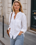 Aloyse Women's Linen Cotton Shirt – Relaxed Fit Breathable Button-Up Top
