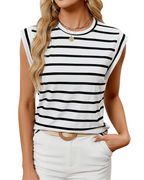 Brianna Women’s Cap Sleeve Top – Crew Neck Loose Fit Stretch Summer Tunic Tee