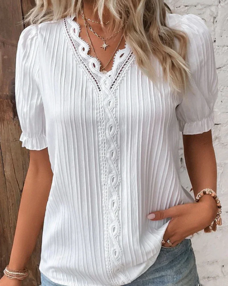 Catherine Women's Lace Blouse – Elegant Feminine Top for Work & Evening Wear