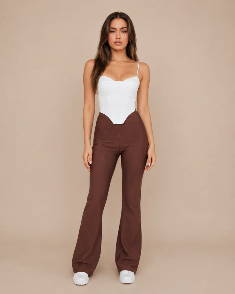 Heather Women's White Corset Crop Top – Structured Bodice with Thin Straps