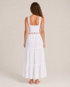 Audrey Women's Lace Crop Top – White Open-Front Design with Adjustable Ties