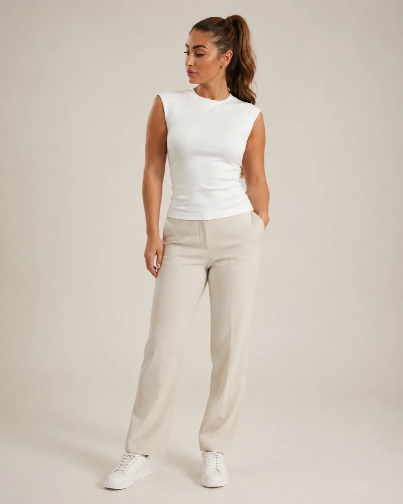 Chelsea Women's Sleeveless Top – Crew Neck Minimalist Layering Basic