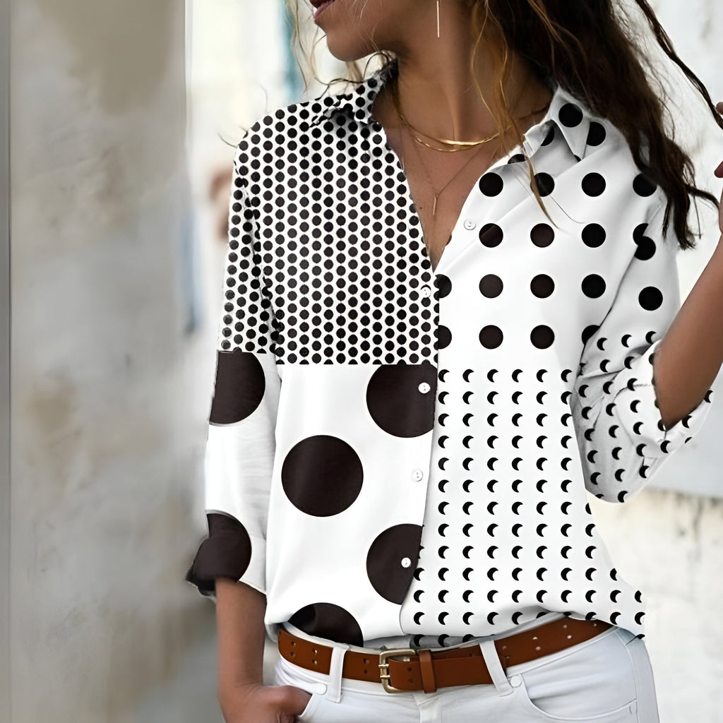 Norina Women’s Printed Blouse – Breathable Relaxed Fit Top with Elegant Design