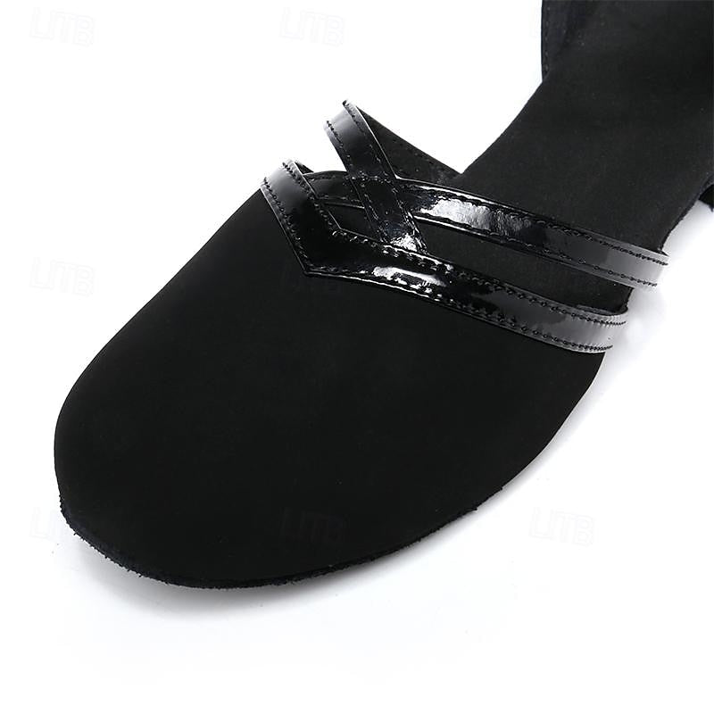 Zeline Women's Dance Shoes – Latin Ballroom Suede Sole Adjustable Heels