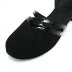 Zeline Women's Dance Shoes – Latin Ballroom Suede Sole Adjustable Heels