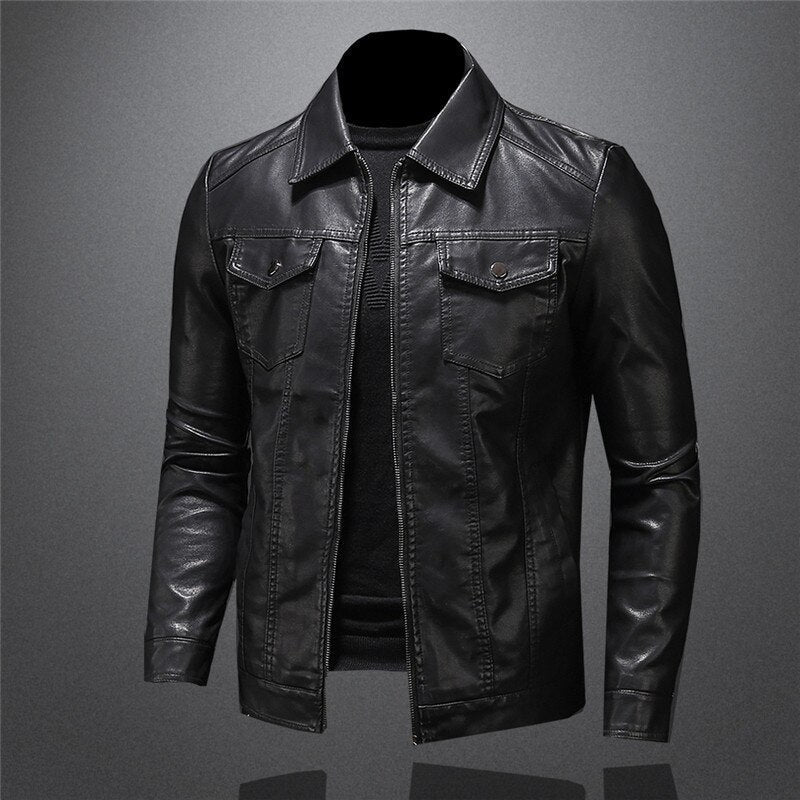 Robert Men’s Leather Jacket – Premium Slim Fit Jacket with Timeless Classic Style